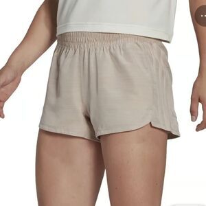 ADIDAS Womens 3-Stripe Aeroready Pacer Woven Shorts in Taupe
